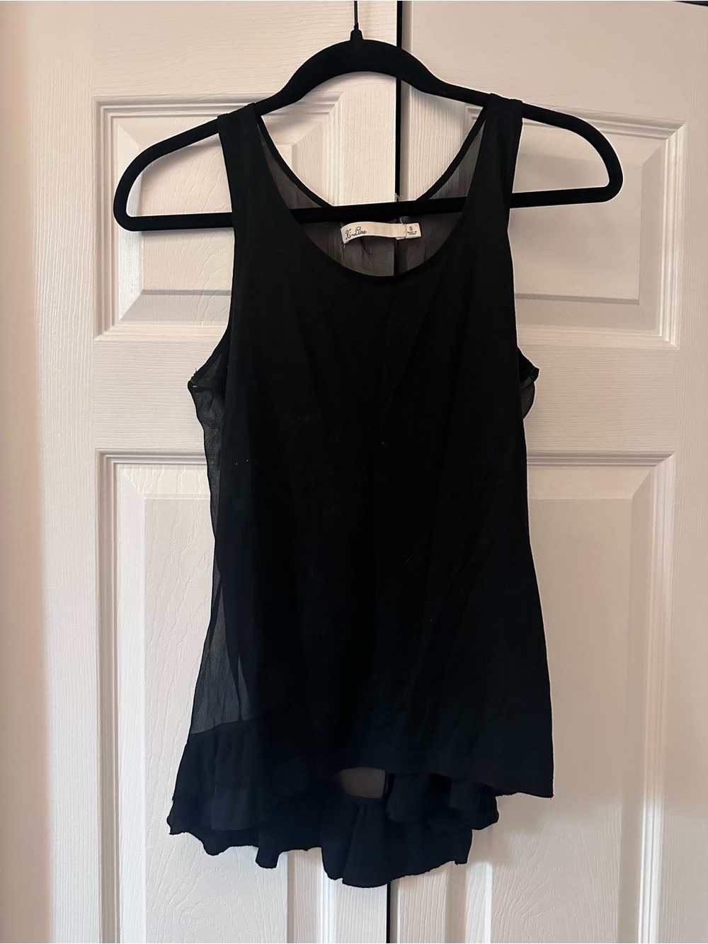 Madewell Black Layered Chiffon Tank Top